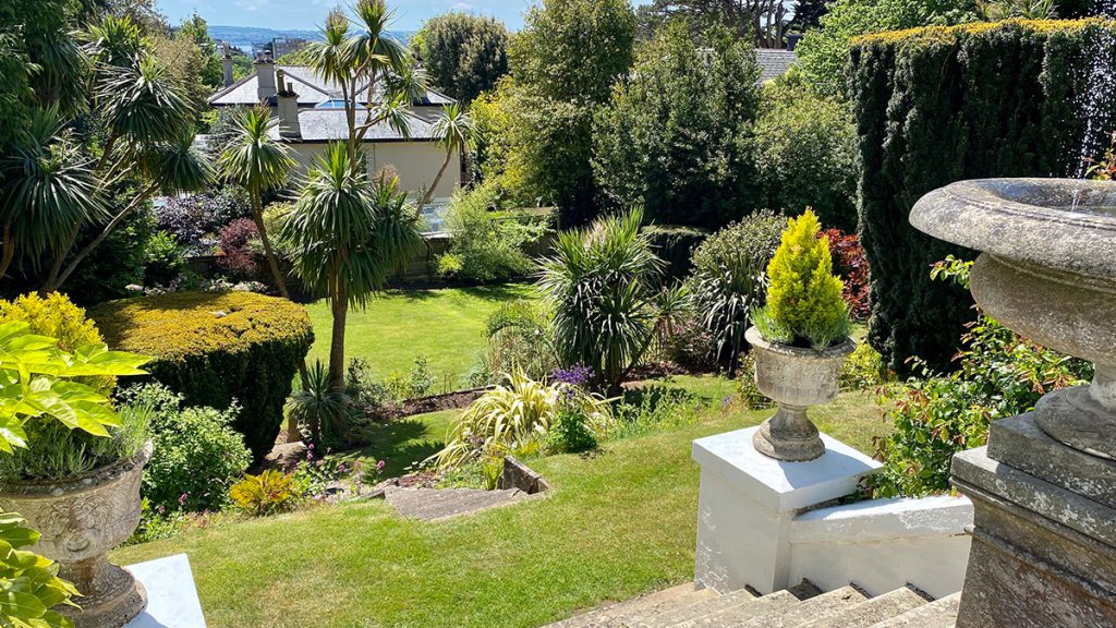 A view of the delightful gardens at Vomero Holiday Apartments in Torquay